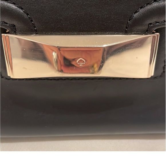 Kate Spade Black Leather Satchel Handbag Crossbody GoldTone hardware Business - Picture 7 of 16